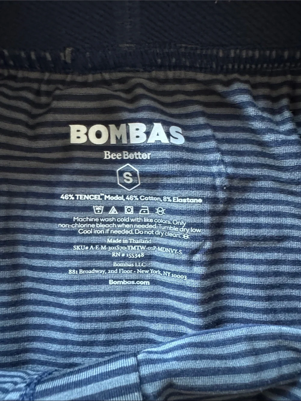 Bombas Navy and Black Striped Boxer Short